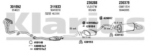 KLARIUS 391459E Exhaust System